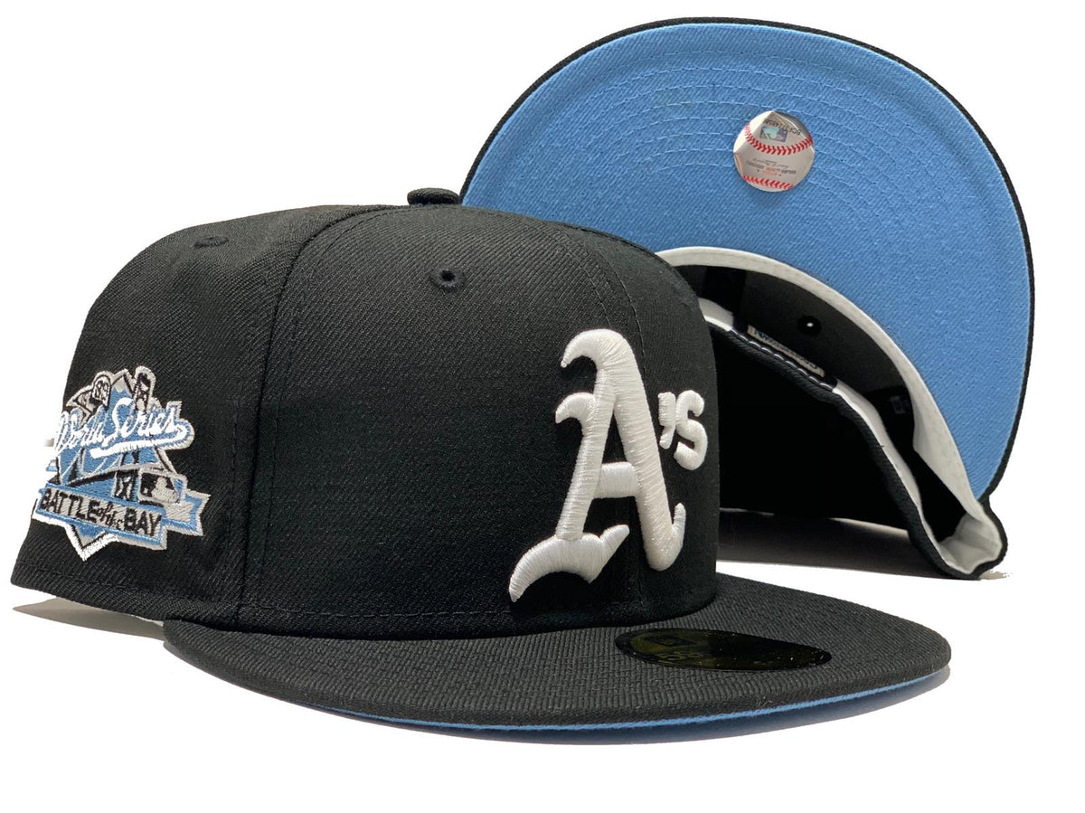 OAKLAND ATHLETICS 1989 BATTLE OF THE BAY NAVY BLUE ICY BRIM NEW ERA FI –  Sports World 165