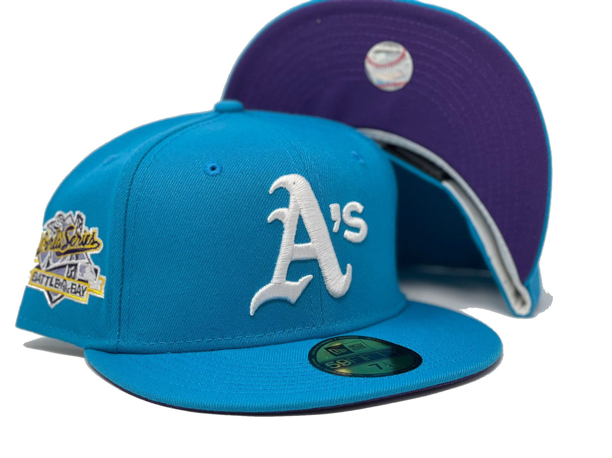 New Era 59FIFTY Jae Tips Forever Oakland Athletics Battle of The Bay Patch Hat- Navy, Yellow Navy/Yellow / 7 1/4