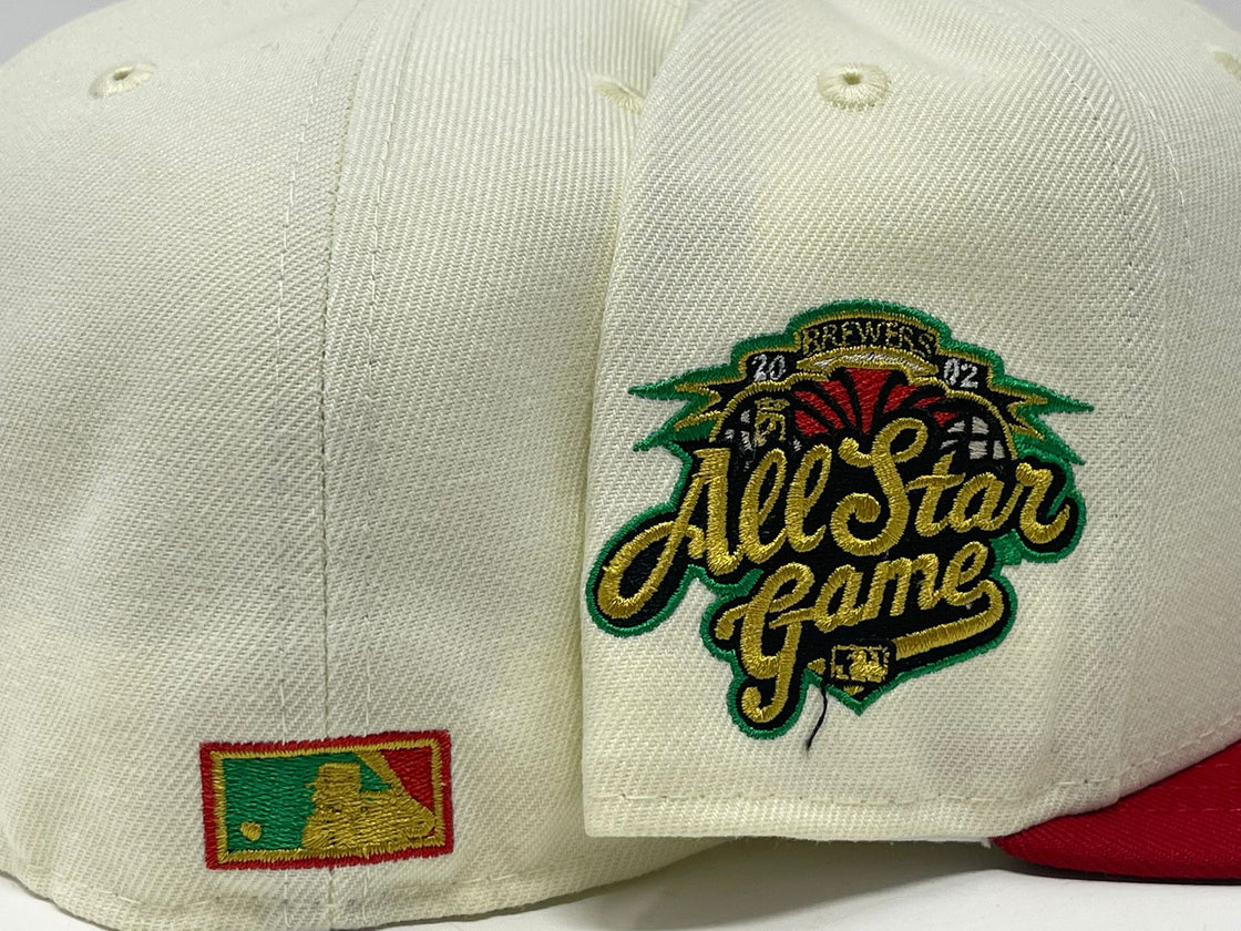 MILWAUKEE BREWERS 2002 ALL STAR GREEN BRIM NEW ERA FITTED HAT