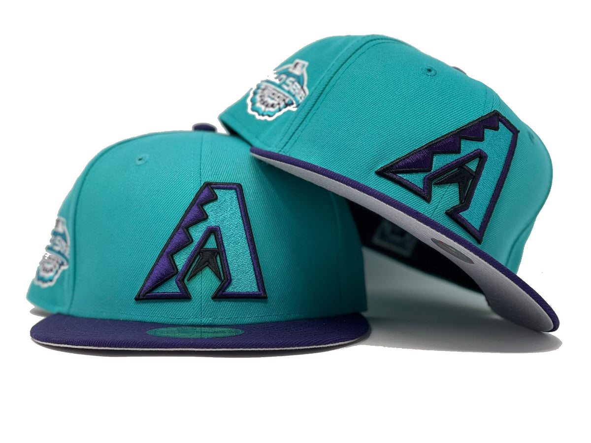 New Era 59FIFTY Arizona Diamondbacks 2001 World Series Patch Jersey Hat - Graphite, Burnt Orange, Teal Graphite/Burnt Orange/Teal / 7