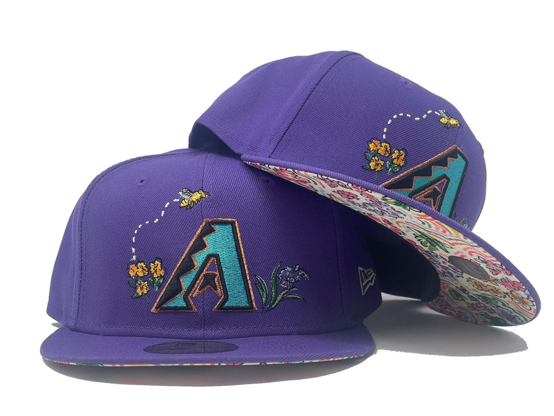Arizona Diamondbacks Floral Print Brim New Era Fitted hat