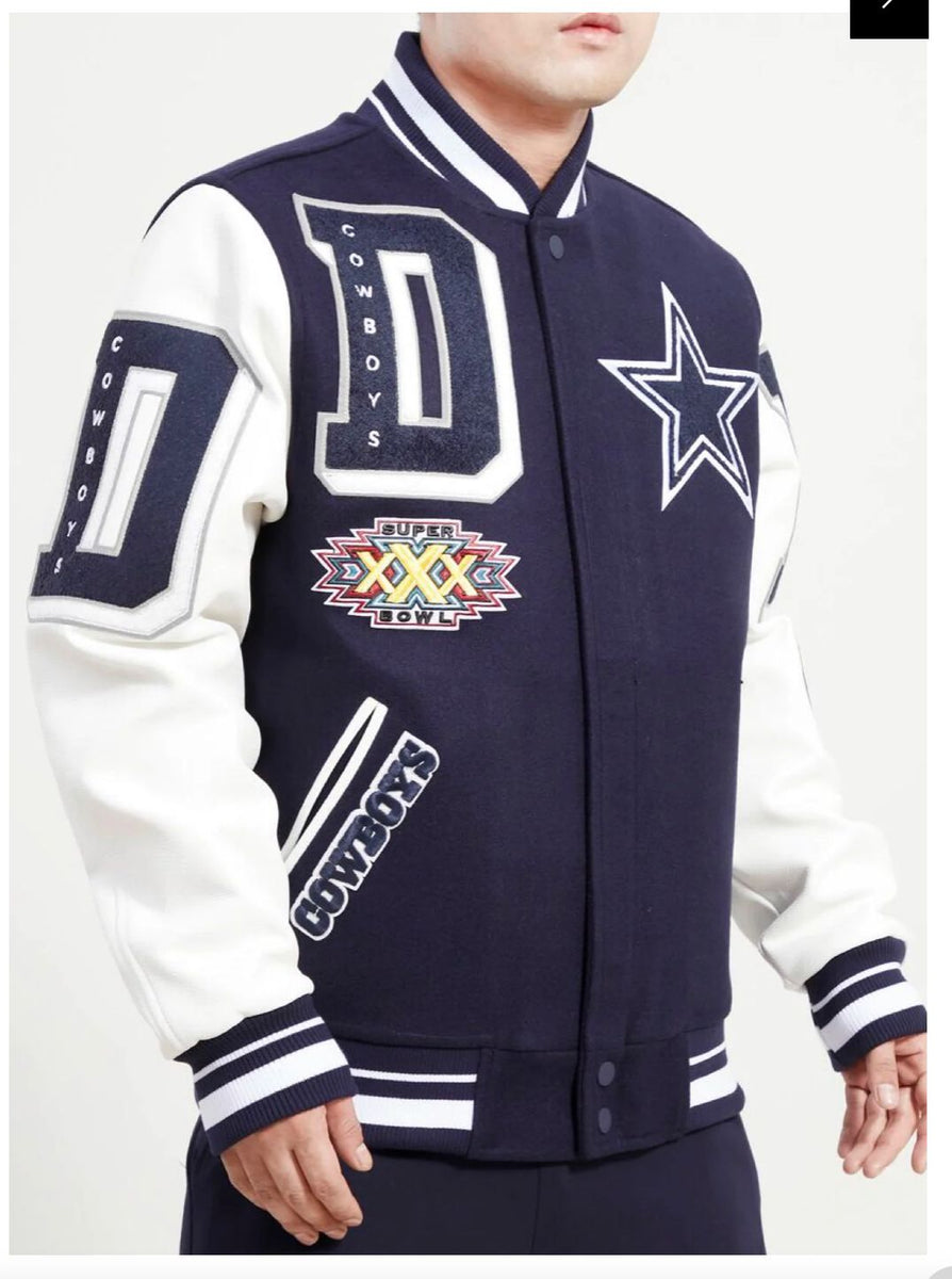 Pro Standard Cream Dallas Cowboys Retro Classic Varsity Full-zip Jacket in  Blue for Men