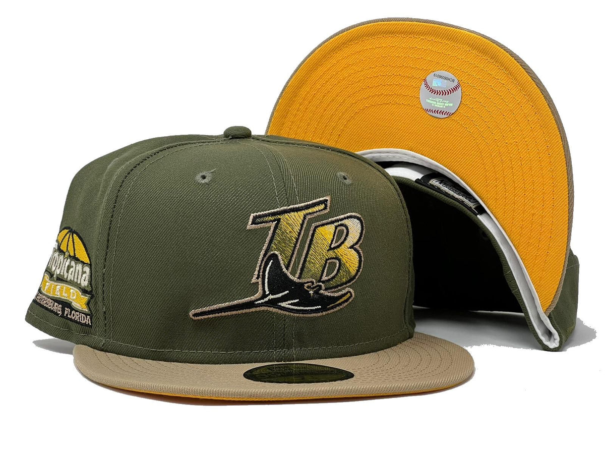 Tampa Bay Baseball Hat Songbird Blue Metallic Gold Tropicana Field New Era 59FIFTY Fitted Songbird Blue | Metallic Gold / Merit Gold | Apple Green 