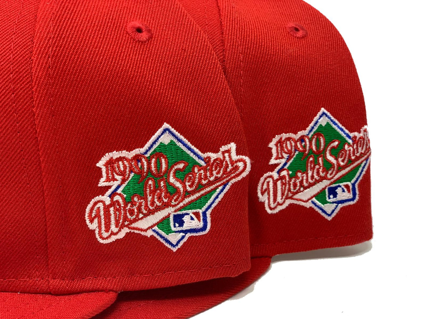 Cincinnati Reds 1990 World Series Gray Brim Fitted Hat-Red