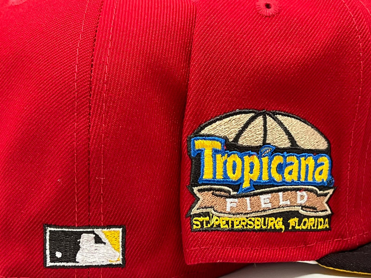 New Era Tampa Bay Ocean Drive Rays Tropicana Field Patch Hat Club Exclusive 59FIFTY Fitted Hat Stone/Indigo/Peach