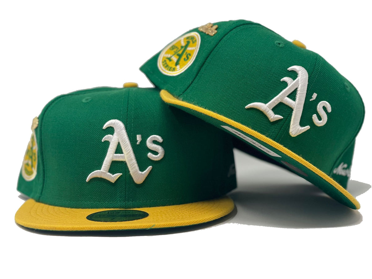 New Era Oakland Athletics 1973 Logo History 59FIFTY Fitted Hat in Green