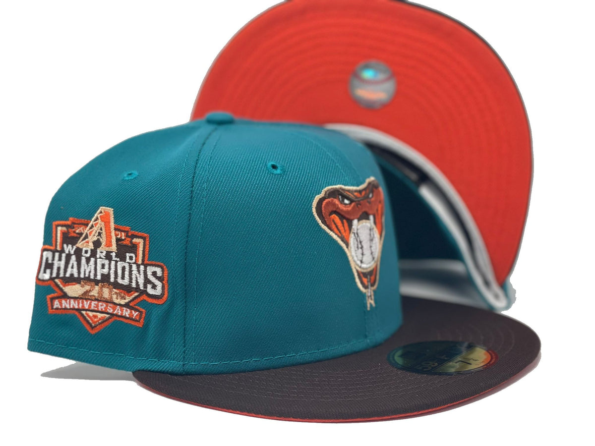 ARIZONA DIAMONDBACKS 20TH ANNIVERSARY PEACH BRIM NEW ERA FITTED