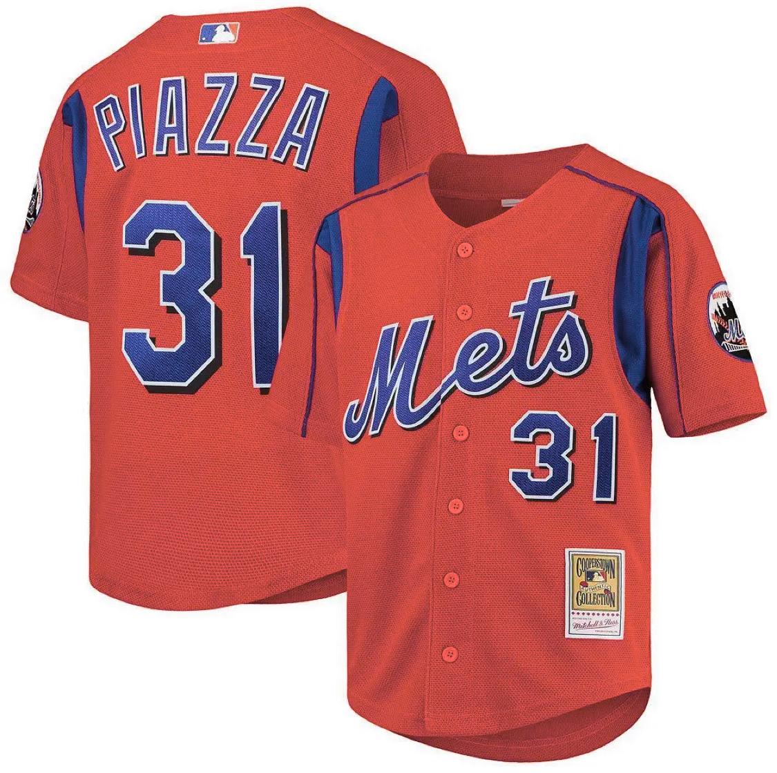 MLB Authentic BP Button Front Jersey New York Mets 2004 Mike Piazza #3 –  Broskiclothing