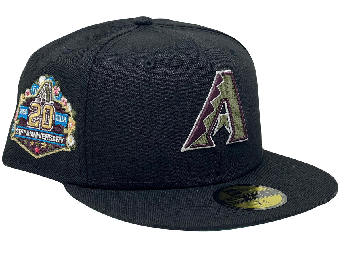 EXCLUSIVE NEW ERA 59FIFTY MLB ARIZONA DIAMONDBACKS 20TH ANNIVERSARY TWO  TONE / CAMEL UV FITTED CAP