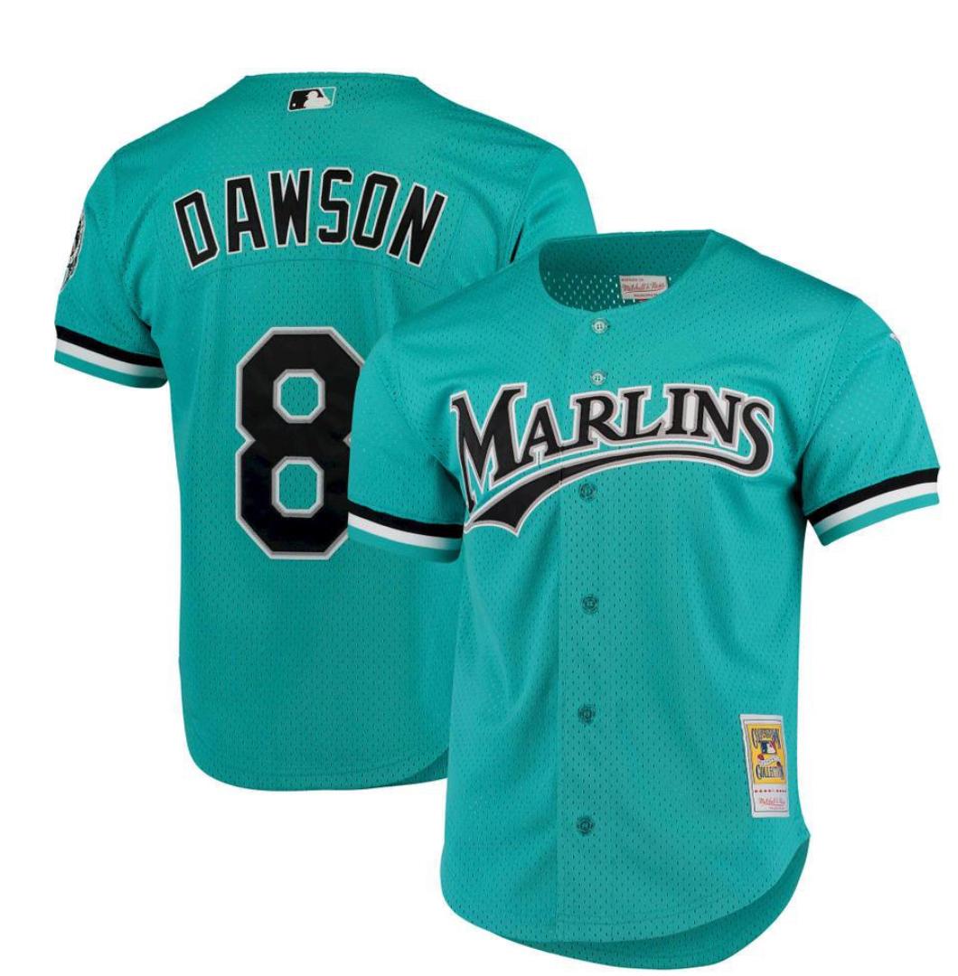 Andre Dawson Florida Marlins Mitchell & Ness Fashion Cooperstown Collection Mesh Batting Practice Jersey – Teal