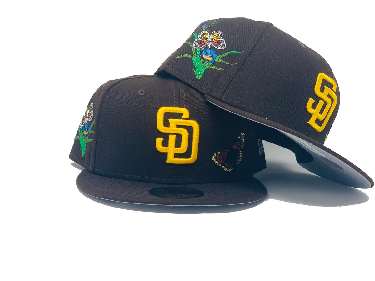 KTZ X Felt 59fifty San Diego Padres Fitted Baseball Hat in Brown