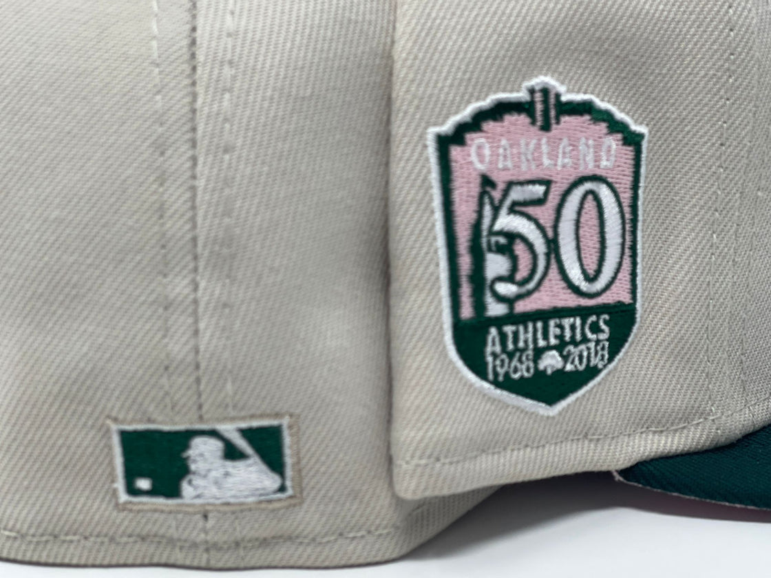Stone Oakland Athletics 50th Anniversary Custom New Era Fitted Hat