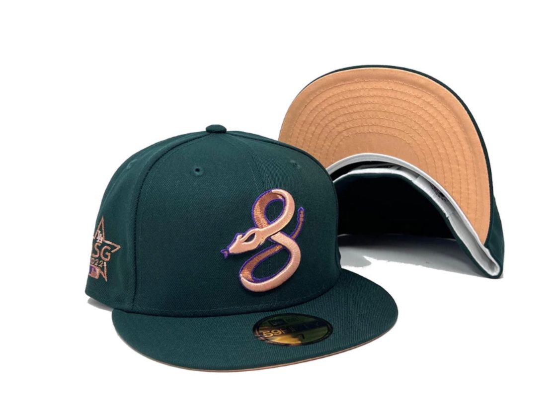 Arizona Diamondbacks New Era Serpiente Vegas Gold/Sky Blue Bill And Gray  Bottom With Serpientes City Connect Patch On Side 59FIFTY Fitted Hat