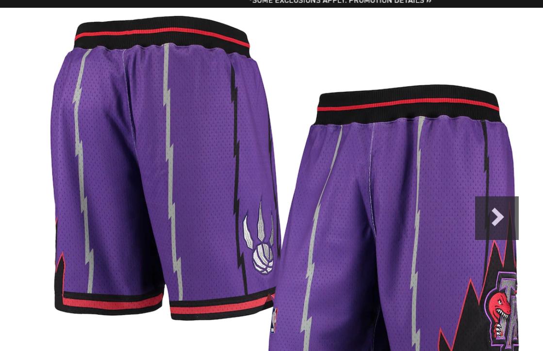 Mitchell & Ness NBA Toronto Raptors mesh swingman shorts in purple