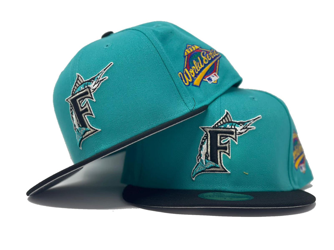 Teal Florida Marlin On Field 1997 World Series New Era Fitted Hat