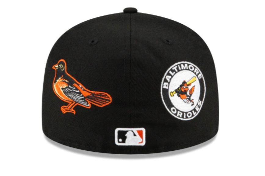Baltimore Orioles New Era Black & Metallic Logos Side Patch 59FIFTY Fi