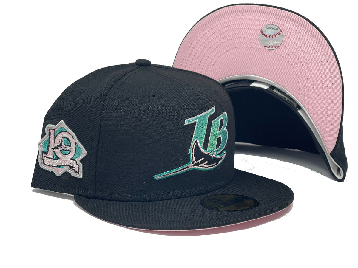 TAMPA BAY DEVIL RAYS 10TH SEASON YELLOW PINK BRIM NEW ERA FITTED