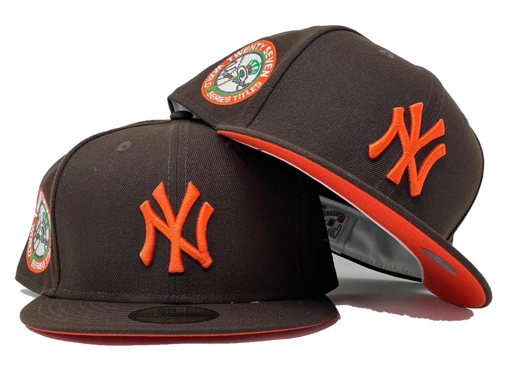new york yankees fitted hats brown