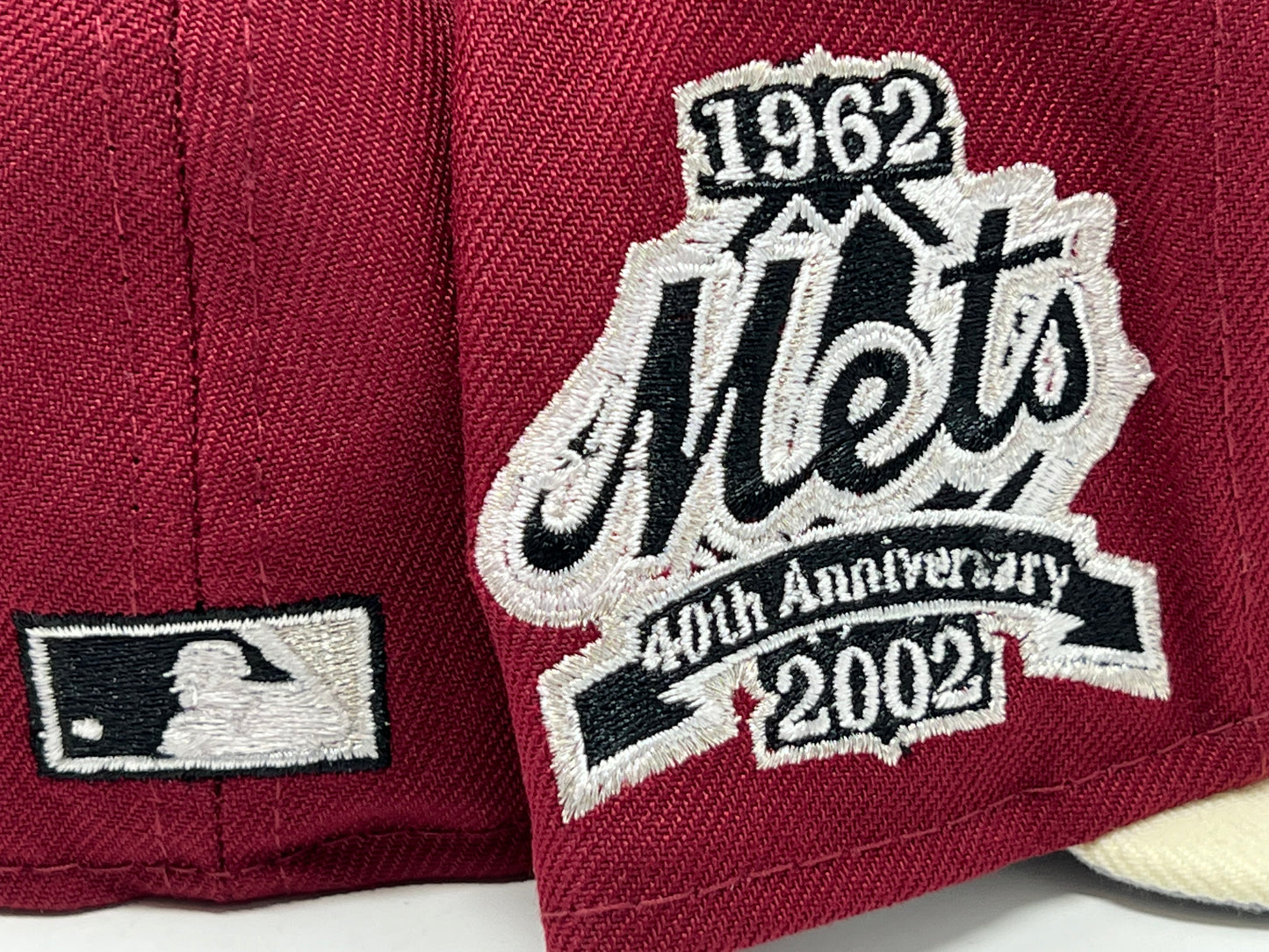 New York Mets 40th Anniversary Burgandy Chrome Visor Gray Brim New Era Fitted Hat
