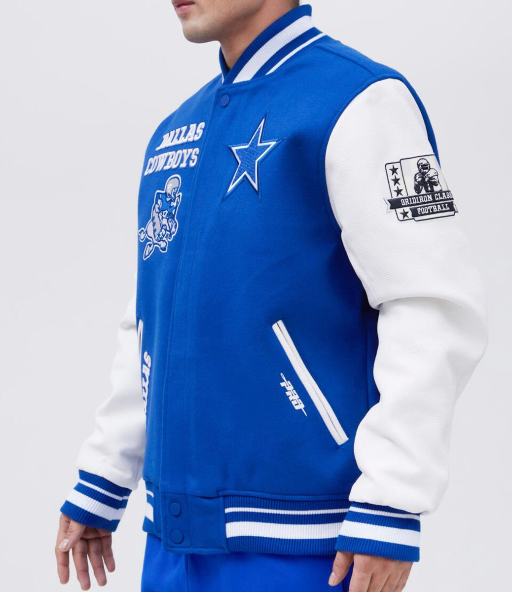 Dallas Cowboys Old English Wool Grey Varsity Jacket - GLJ