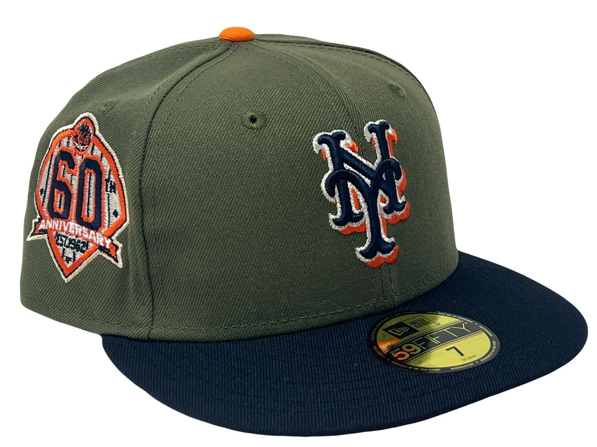 New Era 59FIFTY New York Mets 60th Anniversary Patch Logo Hat - White, Light Navy, Teal White/Light Navy/Teal / 6 7/8