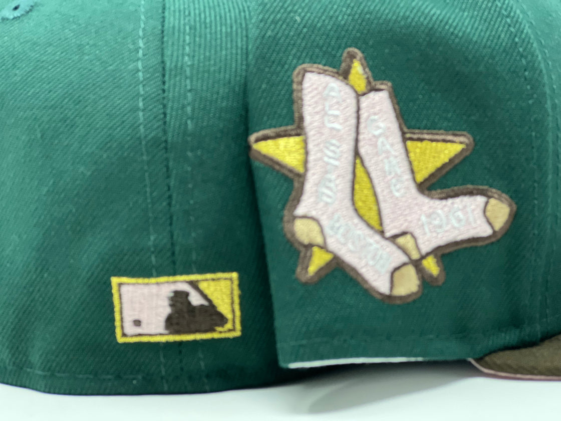 Boston Red Sox 1961 All Star Game Green Brown Visor Pink Brim New Era Fitted Hat