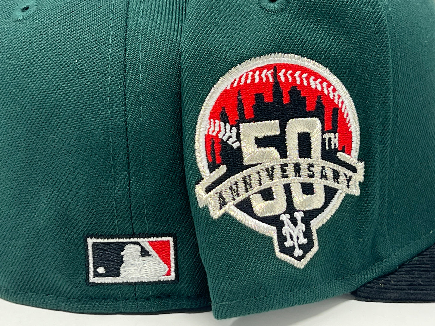 New York Mets 50TH Anniversary Dark Green Black Corduroy Visor Gray Brim New Era Fitted Hat