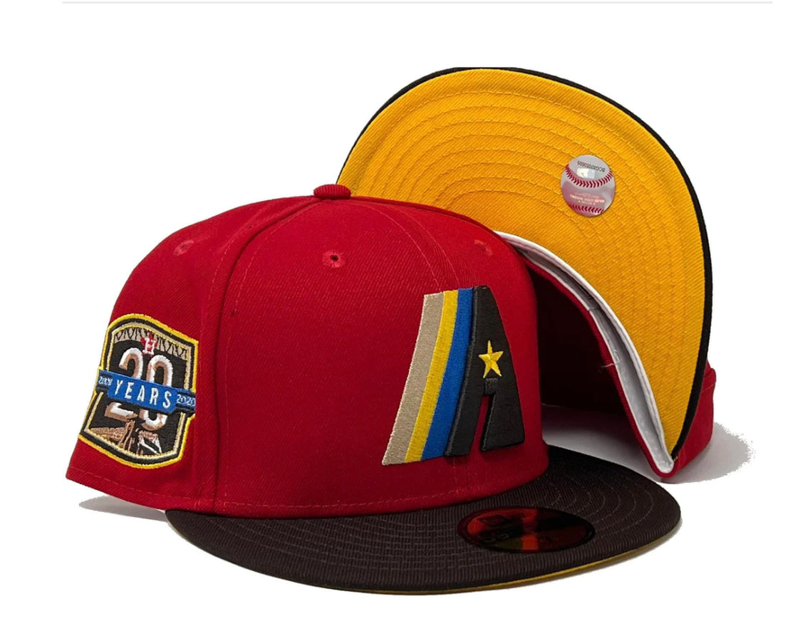 Houston Astros 20th Anniversary Yellow Brim 59Fifty New Era Fitted Hat