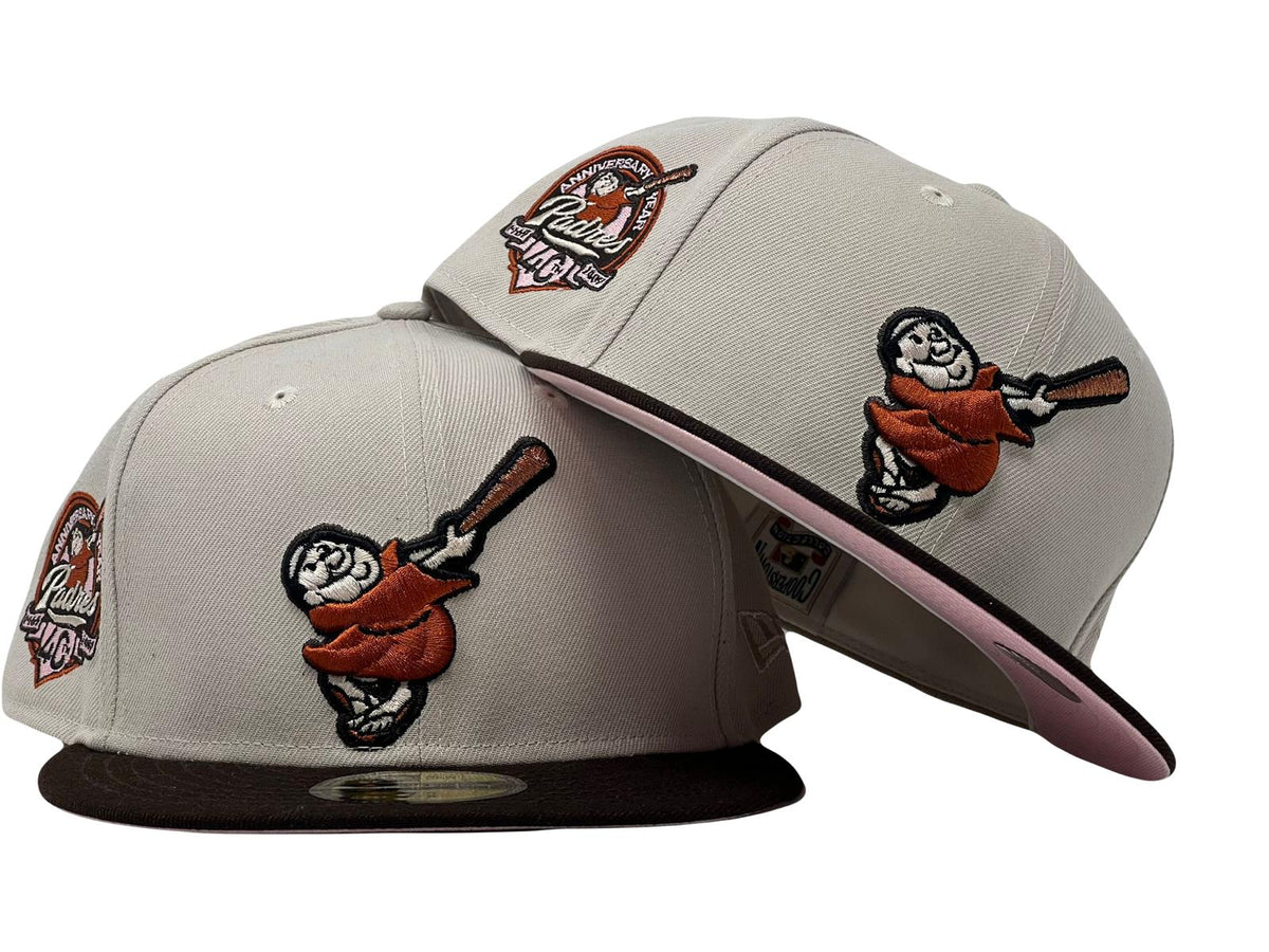 SAN DIEGO PADRES 50TH ANNIVERSARY STONE NEON PINK BRIM NEW ERA