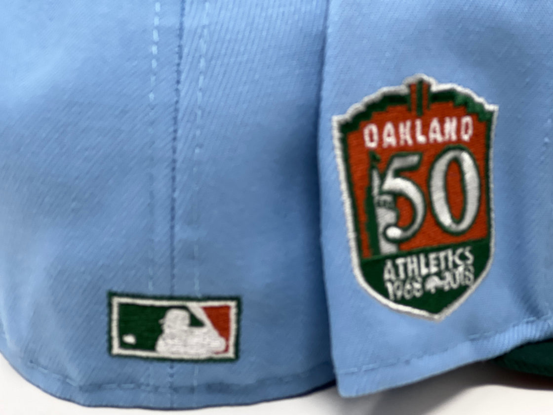 Oakland Athletics 50th Anniversary Rust Orange Brim New Era Fitted Hat