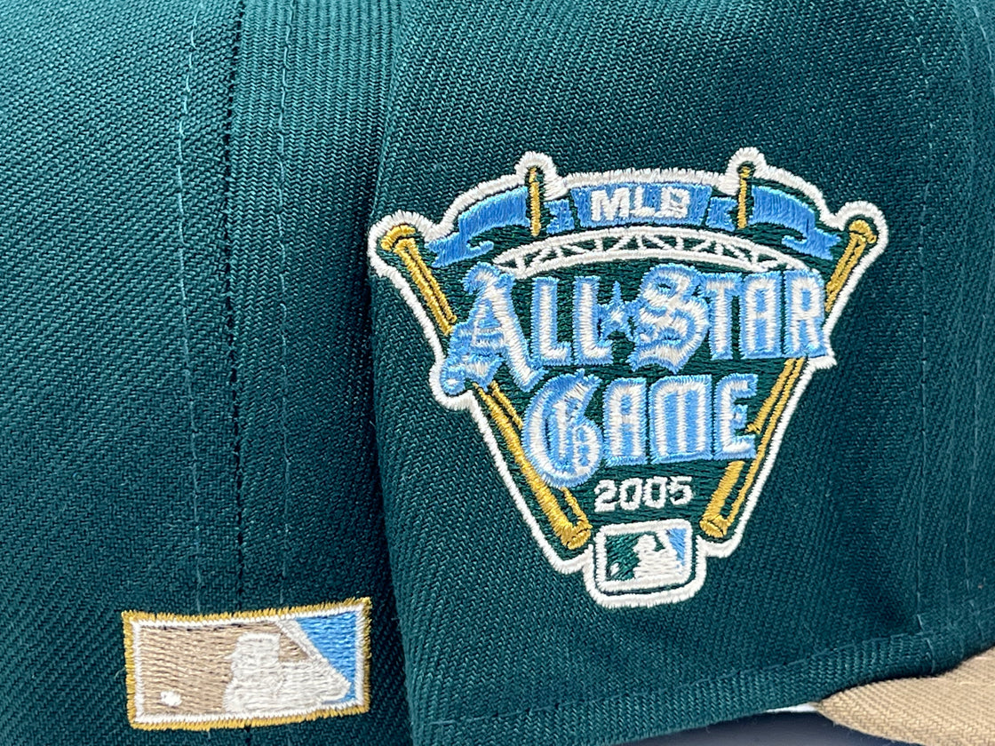Detroit Tigers 2005 All Star Game Dark Green Camel Visor Icy Brim New Era Fitted Hat
