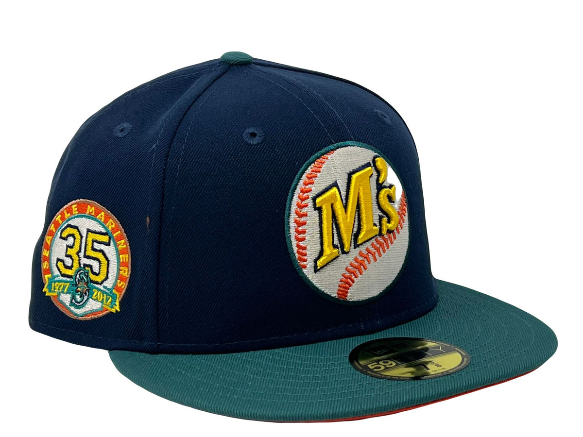 SEATTLE MARINERS 35TH ANNIVERSARY DARK GREEN PINK BRIM NEW ERA FITTED –  Sports World 165