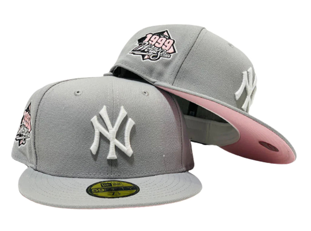 NEW YORK YANKEES 1999 WORLD SERIES BUBBLE GUM PINK BRIM NEW ERA