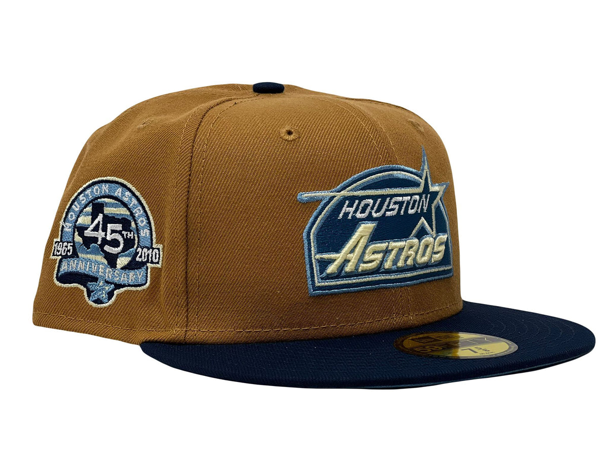 Custom Blue Houston Astros Fitted Hat by RR Customs