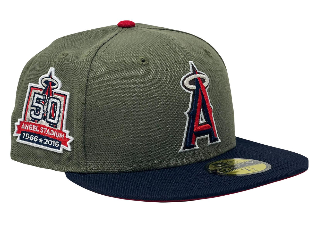 Los Angeles Angels 50th Anniversary Black Red Brim New Era Fitted Hat –  Sports World 165