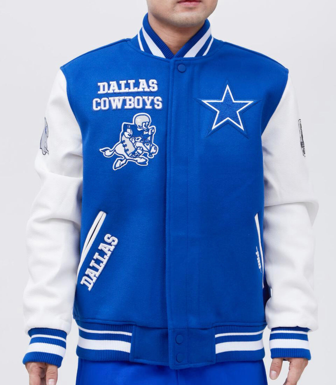 Dallas Cowboys Pro Standard Retro Classic Rib Wool Varsity Jacket