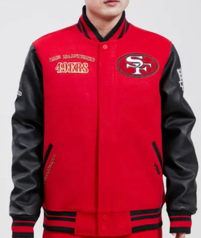 SAN FRANCISCO 49ERS WOOL NFL TEAM APPAREL JACKET BLACK MEN MEDIUM NEW