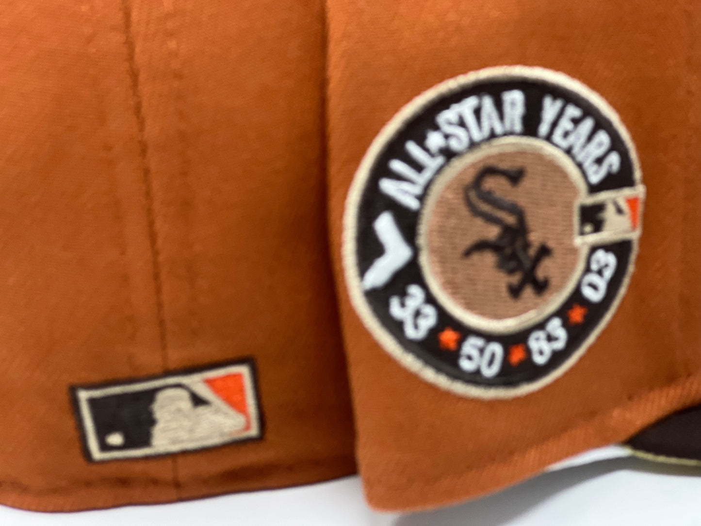 Chicago White Sox 100 Years Anniversary Rust Orange Brown Visor Vegas Gold Brim New Era Fitted Hat
