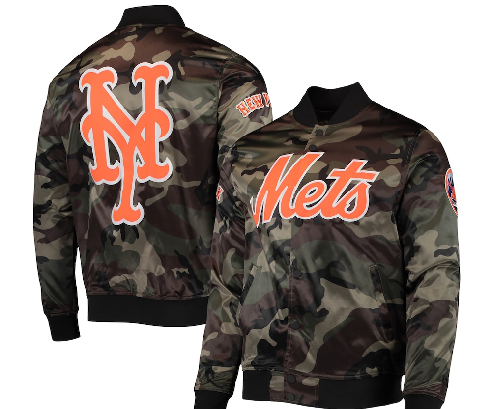 Men's New York Mets Pro Standard Camo Satin Full-Snap Jacket