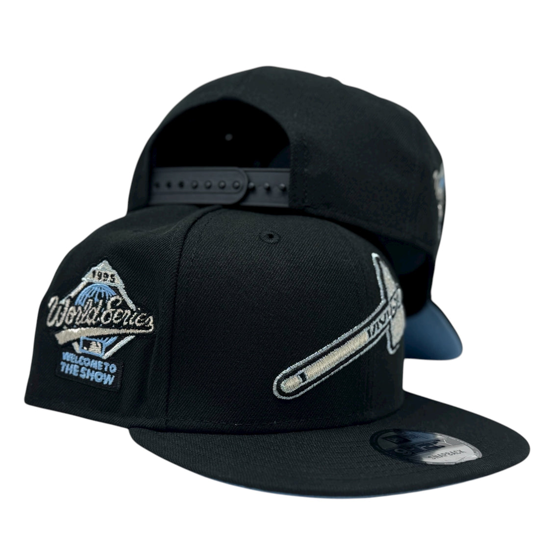 Atlanta Braves 1995 World Series 9Fifty New Era Snapback Hat-Black/light Blue