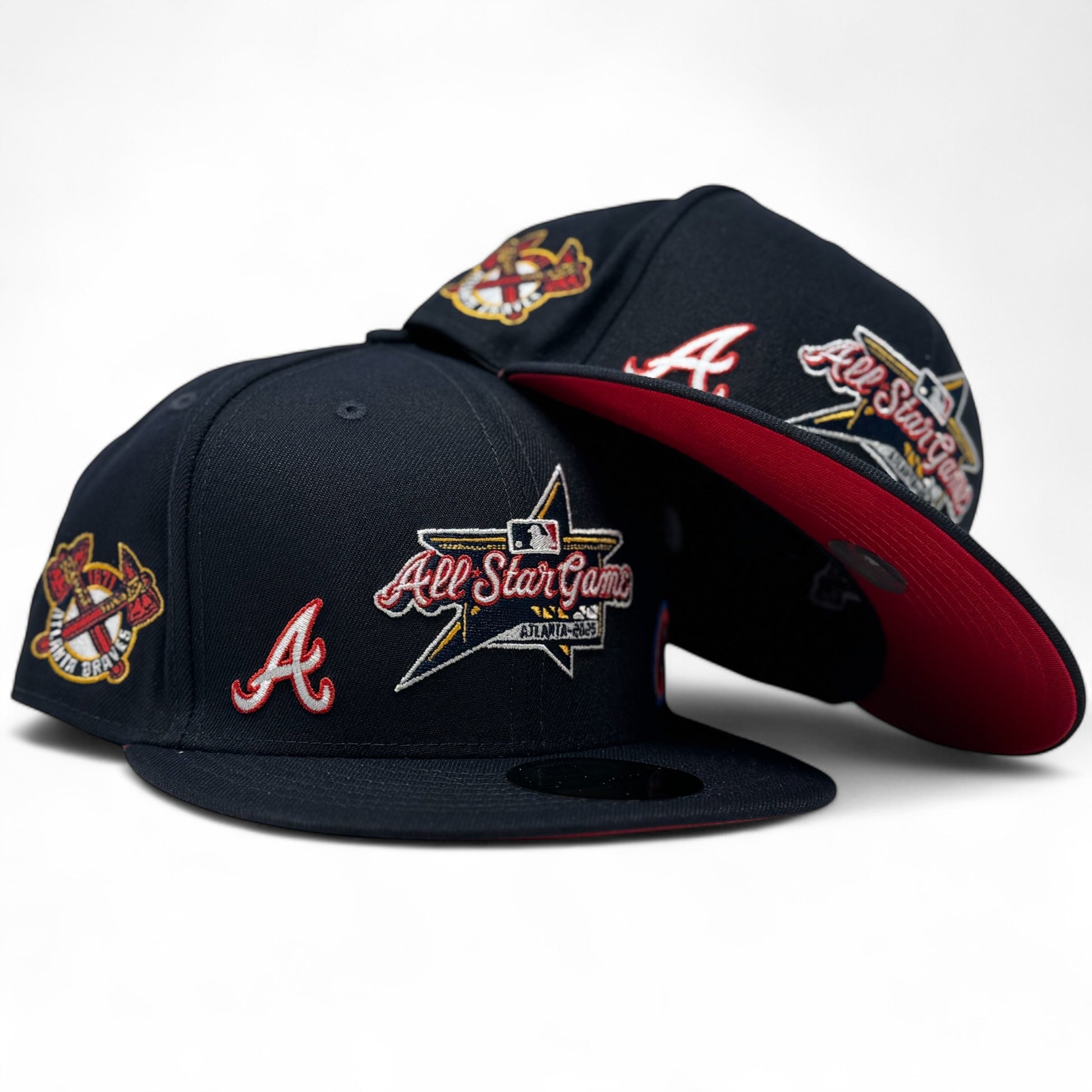Atlanta Braves 2025 All Star Game Multi Patch Fitted Hats-Navy