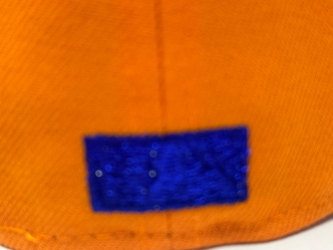 New York Mets Citi-Field Glow in the Dak Logo Fitted Hat-Light Orange Black
