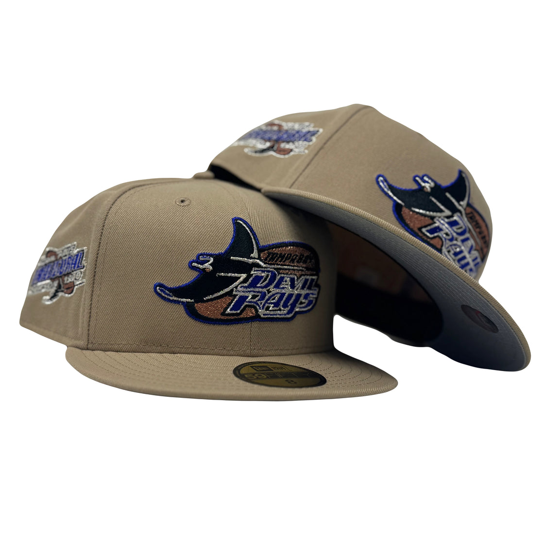 Tampa Bay Devil Rays 1998 Inaugural Season camel Fitted Hats