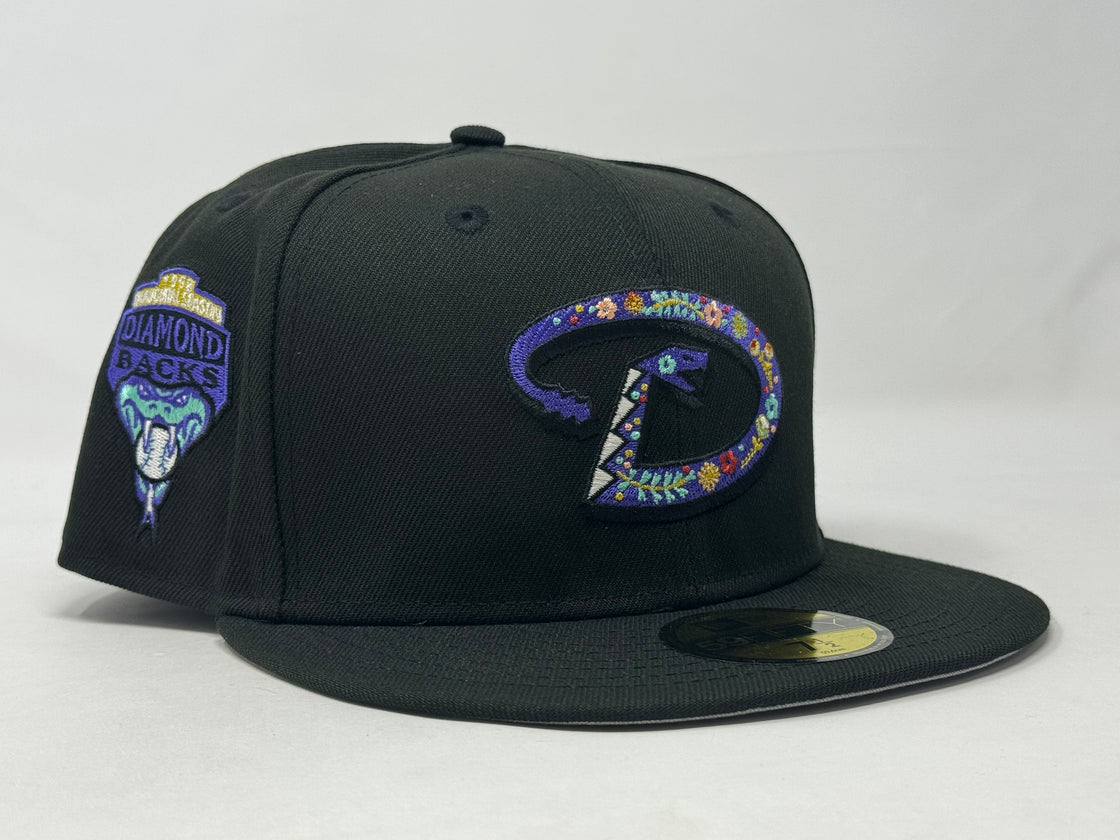 Arizona Diamondbacks 1998 Inaugural Season Floral Pack Black 59Fifty New Era Fitted Hat