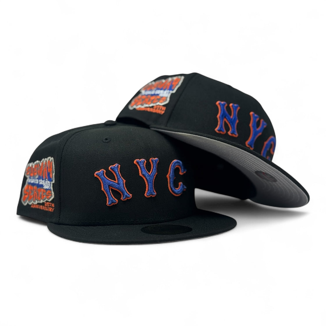 New York Mets 25th anniversary of Subway Series Fitted Hats-Black