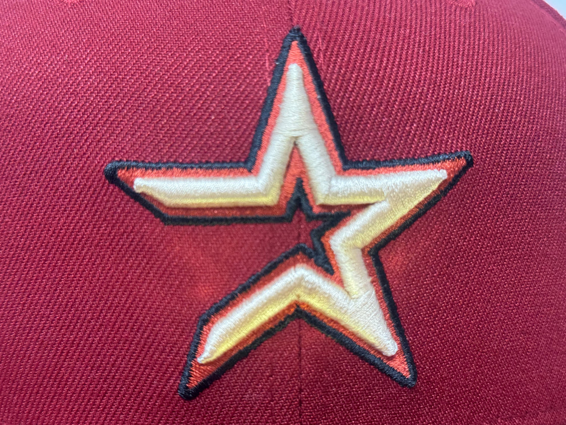 Houston Astros Brick Red 2005 World Series Pink Brim New Era Fitted Hat