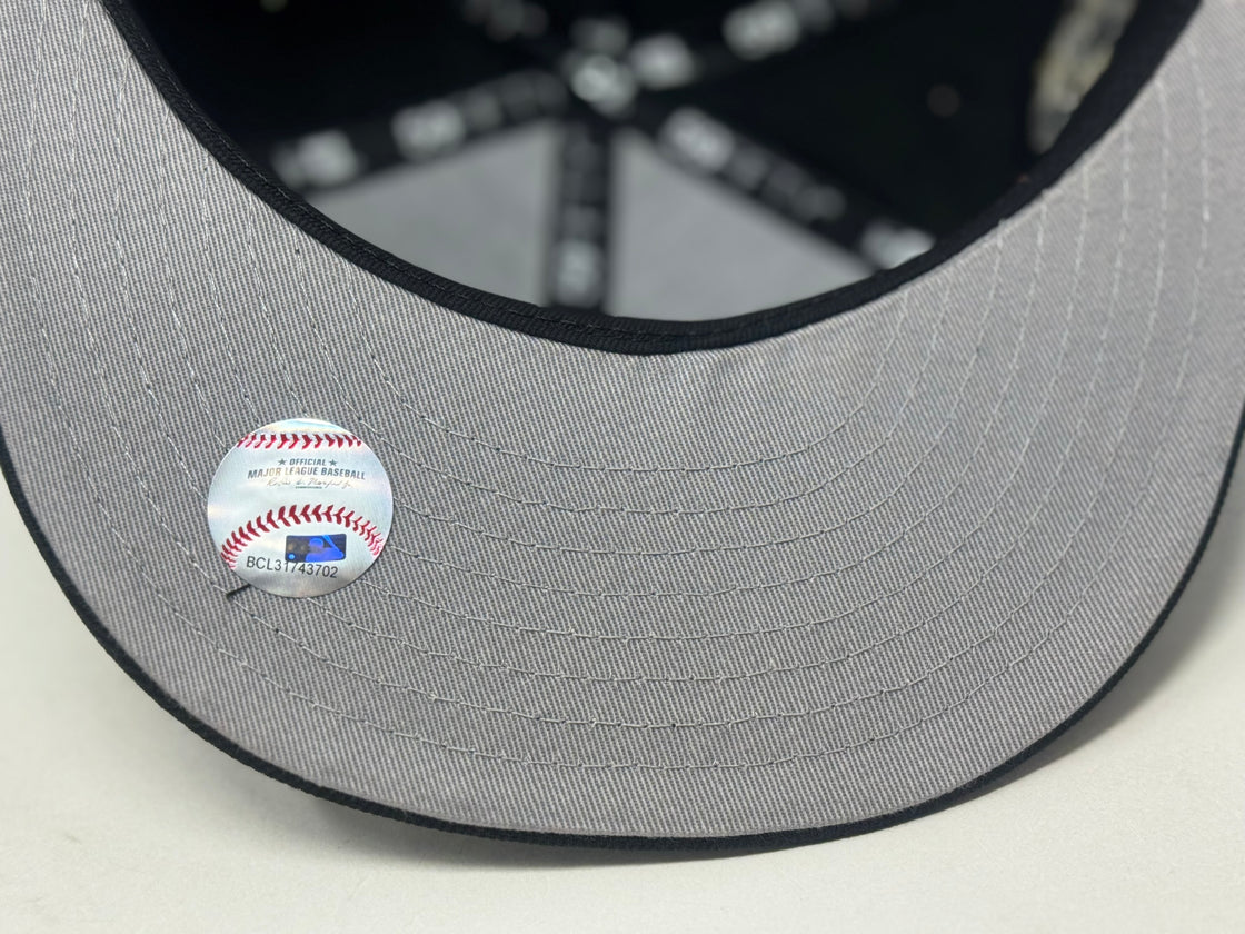 New York Yankees VS Mets Subway Series Fitted Hat-Black Metallic Gold