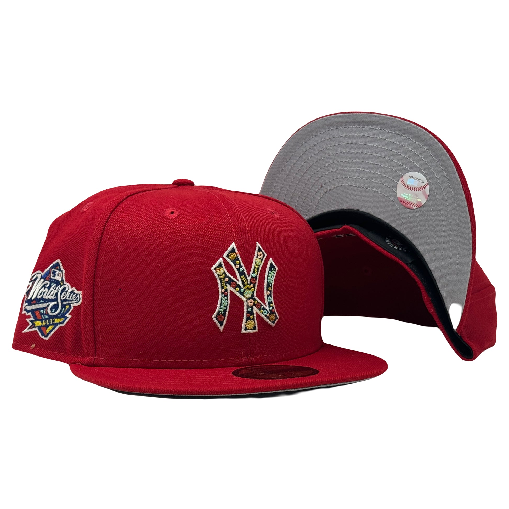New York Yankees 1998 World Series Floral Pack Red 59Fifty New Era Fitted Hat