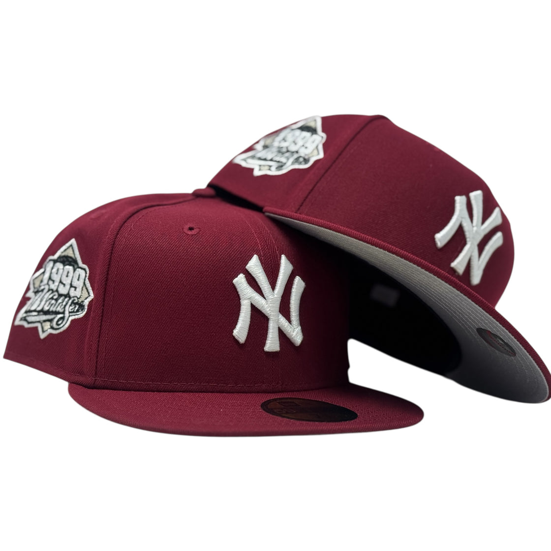 New York Yankees 1999 World Series Fitted Hats-Burgundy