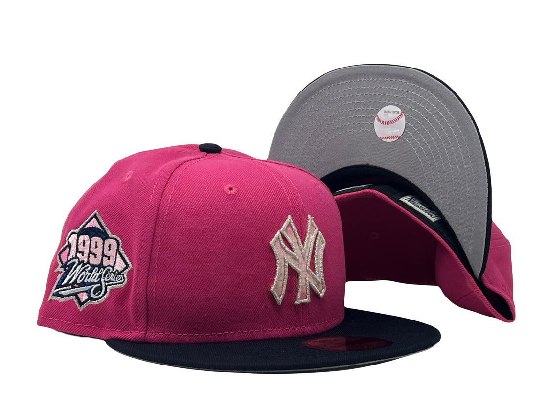 New York Yankees 1999 World Series Hot Pink Navy New Era Fitted Hat